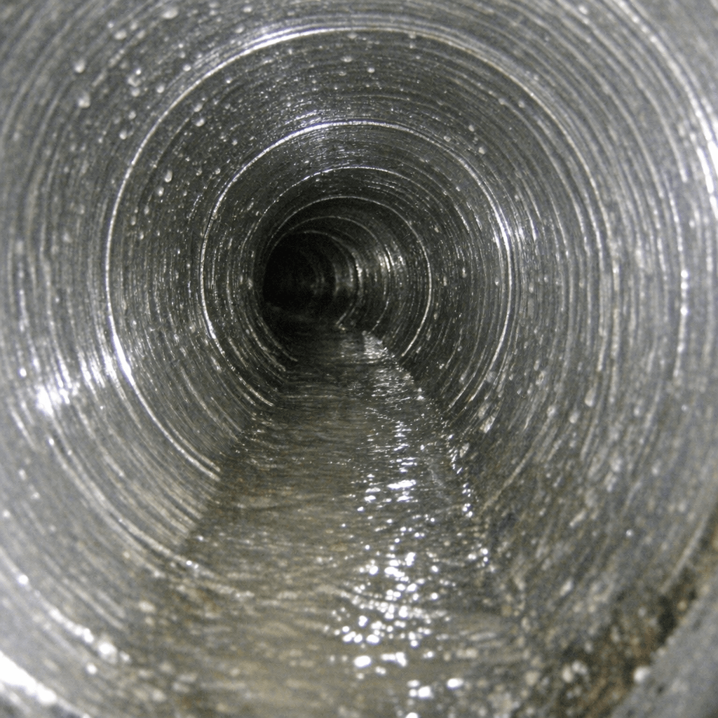 Kamerakopf fährt durch ein älteres Rohr, feine Risse sind auf dem Bildschirm erkennbar